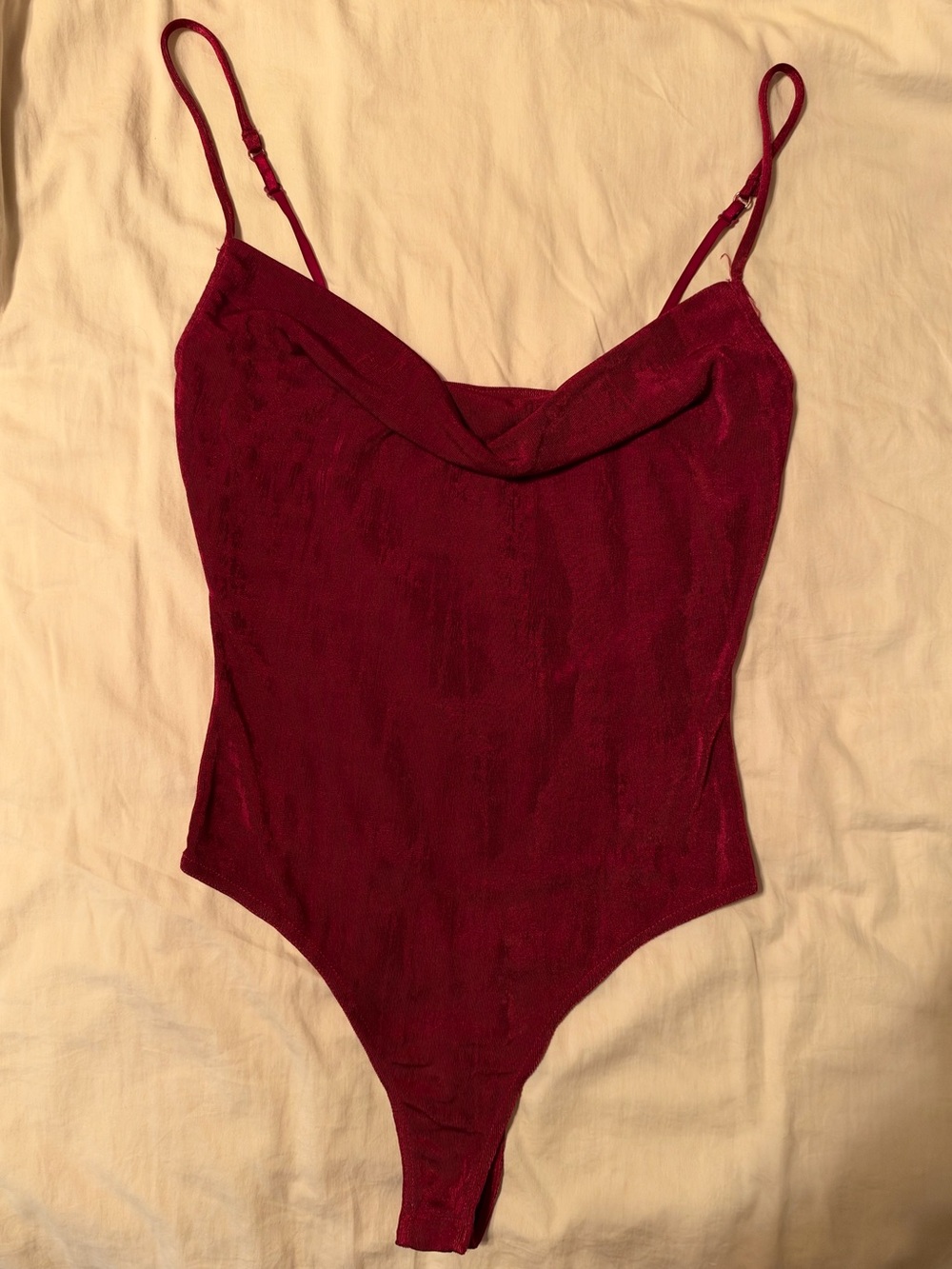 Women’s Cowl Neck Bodysuit - Burgundy
